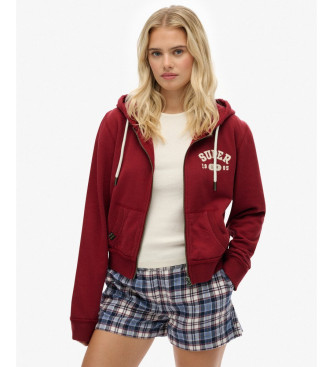 Superdry para mujer. W2012164A Sudadera Athletic Relaxed Crop burdeos (XL), Casual, Algodón