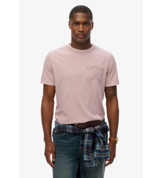 Superdry para hombre. M1012282A Camiseta Relaxed rosa (XL), Casual, Algodón, Manga corta