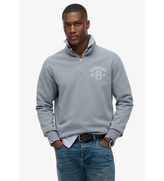 Superdry para hombre. M2014089A Sudadera Athletic Ess Half Zip azul (M), Casual, Poliéster