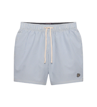 Superdry para hombre. M3010261A Bañador Serr Sucker 15 azul (XL), Beachwear, Poliéster Reciclado