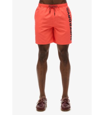 Superdry para hombre. M3010248A Bañador de 43,2 cm con gráfico deportivo coral (XL), Beachwear, Poliéster Reciclado, Sostenible