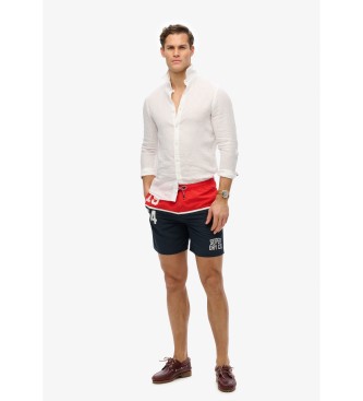Superdry para hombre. M3010249A Bañador de 43,2 cm con logotipo náutico marino (S), Beachwear, Poliéster Reciclado, Sostenible 4