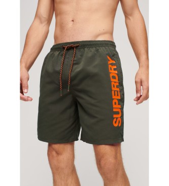 Superdry para hombre. M3010236A Bañador de material reciclado con gráfico deportivo verde (XXL), Beachwear, Sostenible, Poliéster reciclado 2