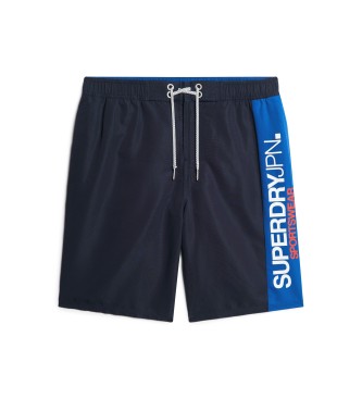 Superdry para hombre. M3010229A Bañador deportivo confeccionado en material reciclado marino (L), Beachwear, Sostenible, Poliéster reciclado