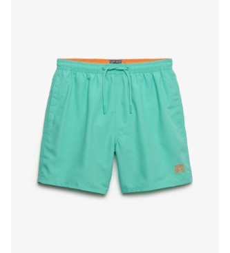 Superdry para hombre. M3010260A Bañador Essential verde (L), Beachwear, Poliéster Reciclado