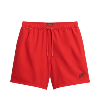Superdry para hombre. M3010256A Bañador Essential rojo (L), Beachwear, Poliéster Reciclado, Sostenible
