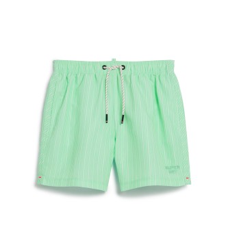 Superdry para hombre. M3010231A Bañador estampado de 38 cm verde (XXL), Beachwear, Poliéster Reciclado, Sostenible