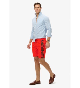 Superdry para hombre. M3010238A Bañador clásico rojo (M), Beachwear, Poliéster Reciclado, Sostenible 4