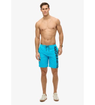 Superdry para hombre. M3010238A Bañador clásico azul (S), Beachwear, Poliéster Reciclado, Sostenible 3