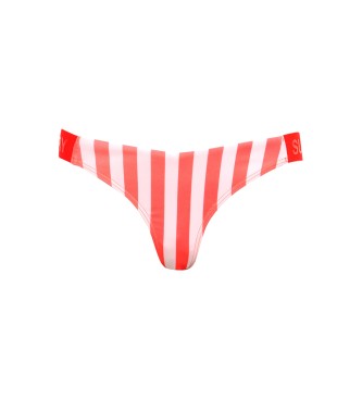 Superdry Braguita de bikini a rayas de diseño atrevido rosa