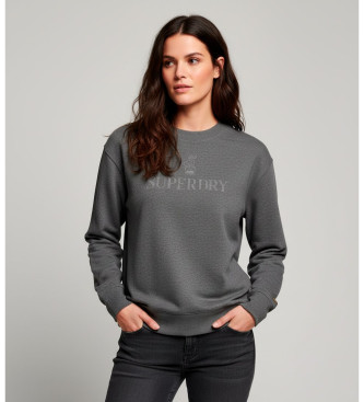 Superdry para mujer. W2012453A Sudadera Bristish gris (M), Casual, Algodón, Poliéster Reciclado