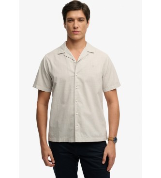 Superdry para hombre. M4011138A Camisa Cabana gris (XL), Casual, Algodón, Manga corta