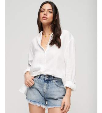 Superdry para mujer. W4010329A Camisa Informal blanco (XL), Casual, Lino, Manga larga