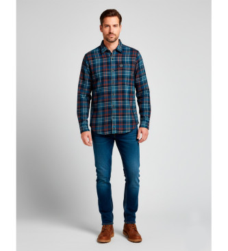 Superdry para hombre. M4011047A Camisa Lumberjack marino (XL), Casual, Algodón, Manga larga
