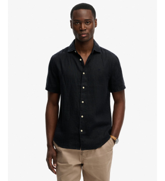 Superdry para hombre. M4011104A Camisa Riviera marino (XL), Casual, Lino, Manga corta