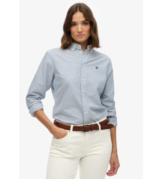 Superdry Para Mujer. W4010565A Camisa Slim Oxford Azul (S), Casual, AlgodóN, Manga Larga-image