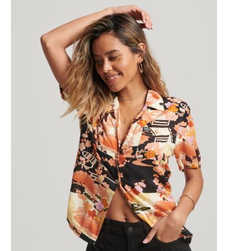 Camisa con logotipo Vintage Logo Beach Resort multicolor (XS), Casual, Viscosa, Manga corta