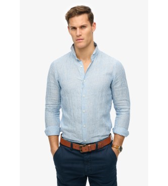 Superdry para hombre. M4010995A Camisa Vacation azul (XXL), Algodón, Clásico, Manga larga