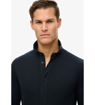 Superdry para hombre. M4011000A Camisa de piqué de manga larga Vintage desgastada marino (M), Casual, Algodón 2