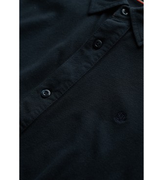 Superdry para hombre. M4011000A Camisa de piqué de manga larga Vintage desgastada marino (M), Casual, Algodón 4