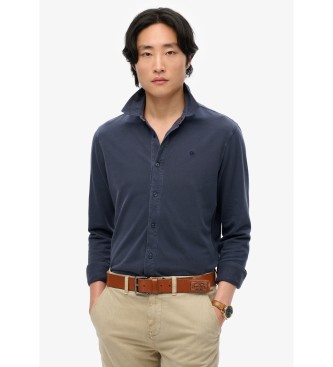 Superdry para hombre. M4011000A Camisa de piqué Vintage desgastada marino (XXL), Casual, Algodón, Manga larga