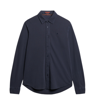 Superdry para hombre. M4011000A Camisa de piqué Vintage desgastada marino (M), Casual, Algodón, Manga larga 4