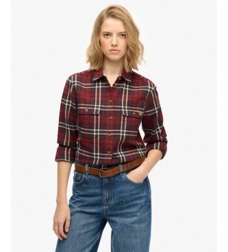 Superdry para mujer. W4010513A Camisa Lumberjack Check Flannel Rojo (XS), Casual, Algodón, Manga larga