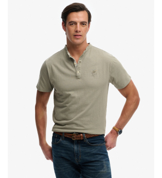 Superdry para hombre. M6010937A Camiseta Classic Grandad verde (M), Casual, Algodón, Manga corta