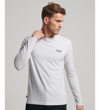 Superdry Camiseta de algodón orgánico con logotipo Vintage bordado blanco