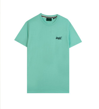 Superdry para hombre. M1011245A Camiseta Essential Logo verde. turquesa (XXL), Casual, Manga corta, Algodón Orgánico, Sostenible
