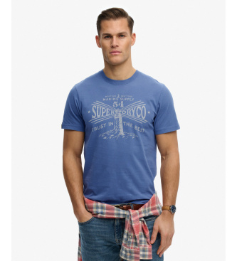 Superdry para hombre. M1012353A Camiseta Lo-fi Dockside marino (XXL), Casual, Algodón, Manga corta