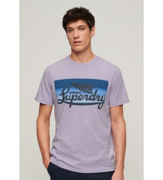 Superdry - pour homme. t-shirt ? rayures lilas cali avec logo