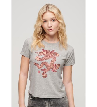 Para mujer. W1011551A Camiseta ajustada Komodo Dragon (S), Casual, Algodón, Manga corta