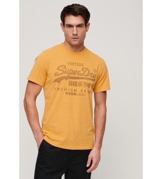 Superdry para hombre. M1011895A Camiseta clásica Heritage amarillo (XXL), Casual, Manga corta, Sostenible, Algodón Reciclado