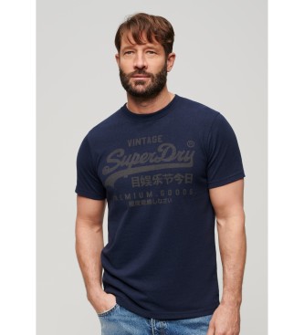 Superdry para hombre. M1011895A Camiseta clásica Heritage marino (S), Casual, Manga corta, Sostenible, Algodón Reciclado