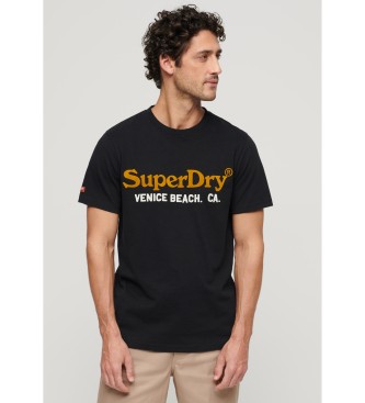 Superdry para hombre. M1011894A Camiseta con logotipo Venue Duo negro (XXL), Casual, Algodón, Manga corta