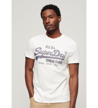 Superdry - pour homme. t-shirt avec logo vintage logo blanc