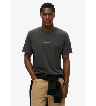 Superdry para hombre. M1012131A Camiseta con micrologotipo negro (XXL), Casual, Algodón, Manga corta