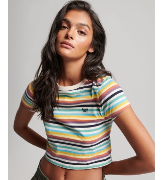 Superdry - pour femme. t-shirt court ray? multicolore vintage