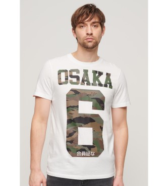 Superdry - pour homme. t-shirt camouflage osaka 6 standard blanc