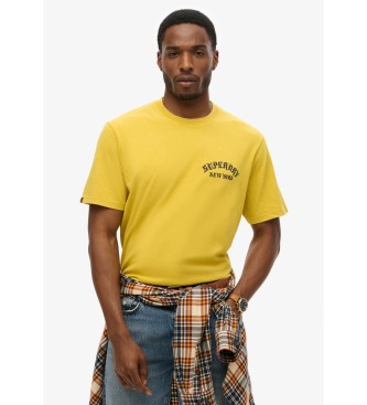 Superdry para hombre. M1012130A Camiseta Neo Trad Tattoo amarillo (L), Casual, Algodón, Manga corta