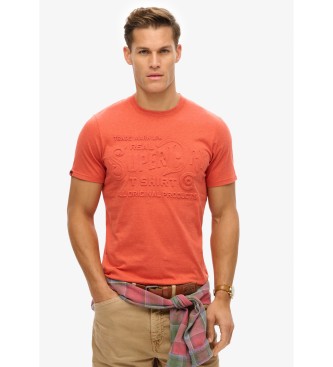 Superdry para hombre. M1012100A Camiseta Workwear naranja (S), Casual, Algodón, Manga corta, Sostenible