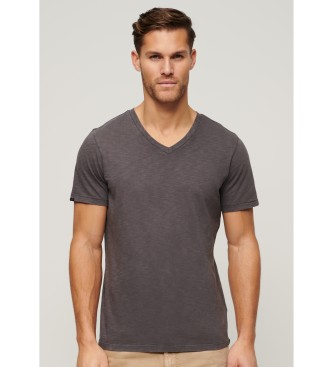 Superdry Camiseta flameada con cuello en V verde