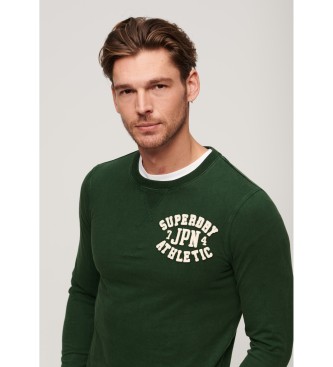 Superdry para hombre. M6010835A Camiseta De Manga Larga Vintage Athletic verde (XL), Casual, Algodón 2