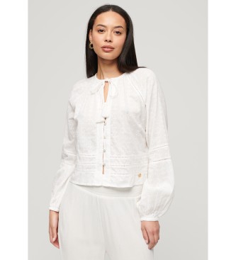 Superdry Para Mujer. W6011651A Camiseta De Playa De AlgodóN Blanco (M), Casual, Manga Larga-image