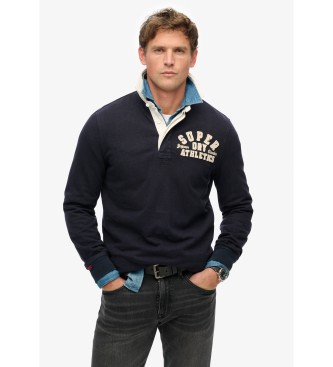 Superdry para hombre. M2014011A Polo Vintage Athletic marino (M), Casual, Algodón, Manga larga