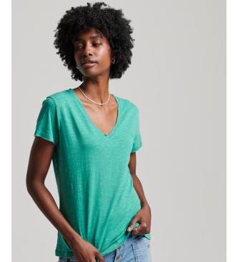 Superdry - pour femme. t-shirt flamm? brod? vert