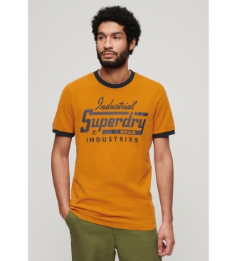 Superdry - pour homme. t-shirt graphique ringer workwear orange