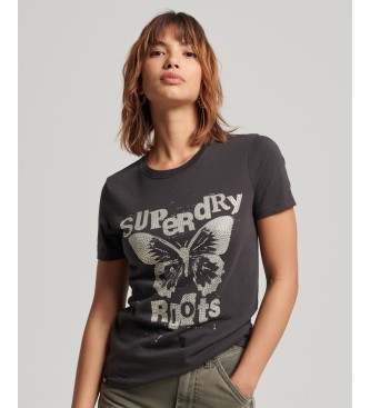 Superdry Camiseta Lo-fi Poster negro