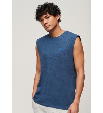 Superdry - pour homme. t-shirt essentiel sans manches avec logo bleu